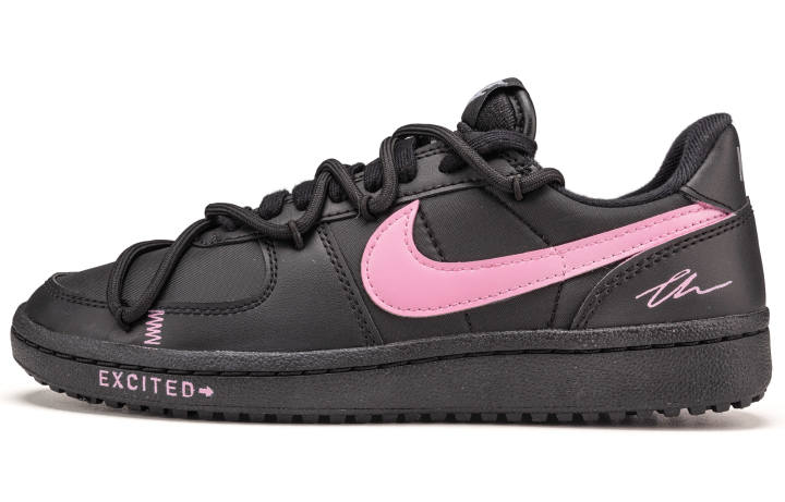 Nike Nike Field General '82 Leather Abrasion Resistant Abrasion Resistant Low top Skateboard Shoes Women's Black Pink