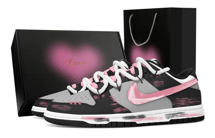 Nike Nike Dunk Cool Shadow Sweetheart Heart Box Abrasion Resistant Low top Skateboard Shoes Unisex Black Pink
