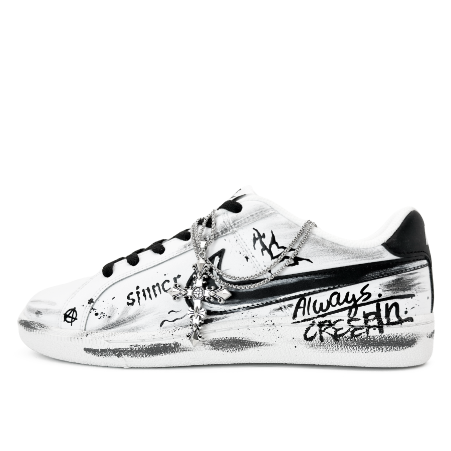 Nike Nike Court Royale Leather Abrasion Resistant Abrasion Resistant Low top Skateboard Shoes Men's Black White