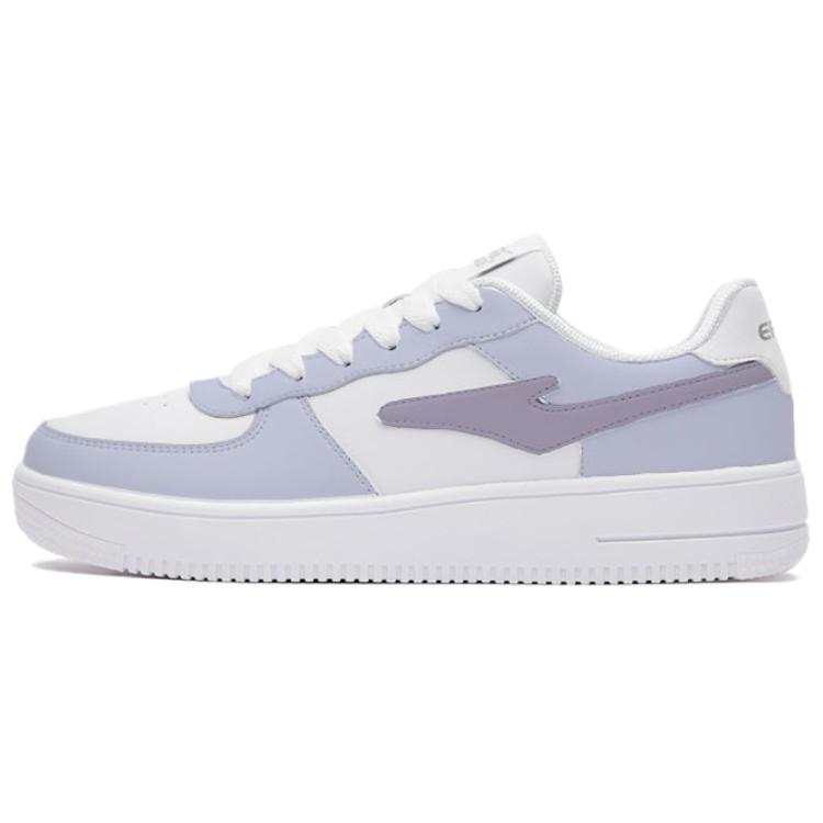 Erke Slip Resistant And Abrasion Resistant Coverage Low top Skateboard Shoes Men's White Purple