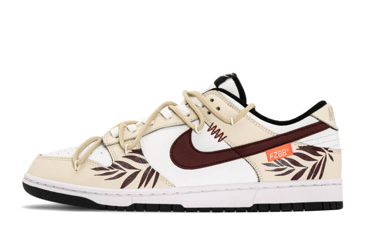 Nike Nike Dunk Leather Abrasion Resistant Abrasion Resistant Low top Skateboard Shoes Men's Beige Red