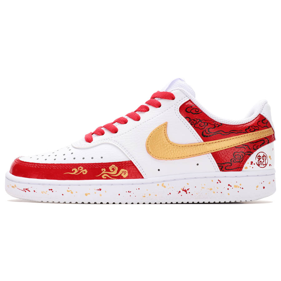 Nike Nike Court Vision 1 Slip Resistant Abrasion Resistant Low top Skateboard Shoes Women's Red White
