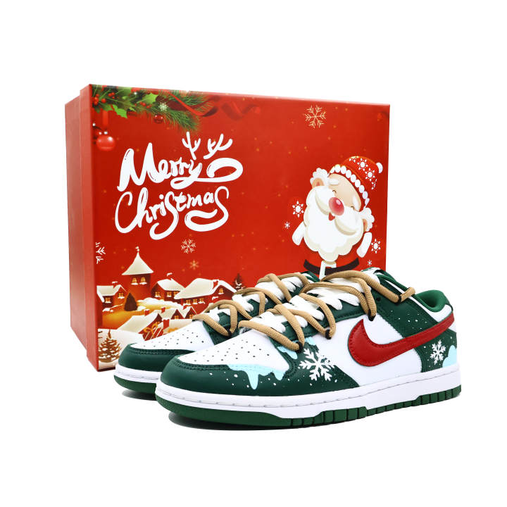 Nike Nike Dunk Slip Resistant Cushioning Low top Skateboard Shoes Unisex Red Green White