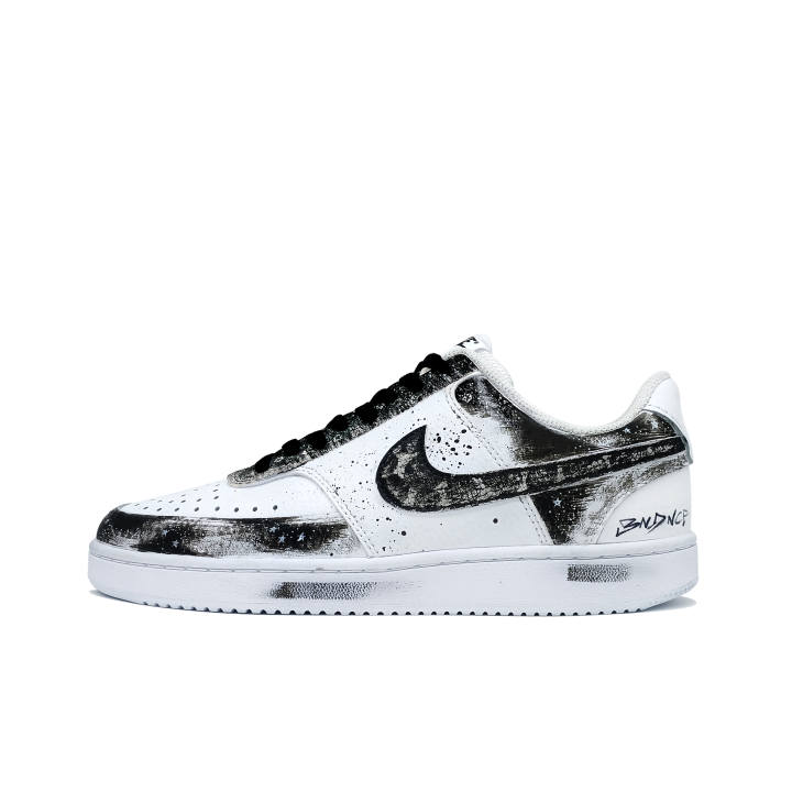 Nike Nike Court Vision 1 Low top Skateboard Shoes Men's Black White