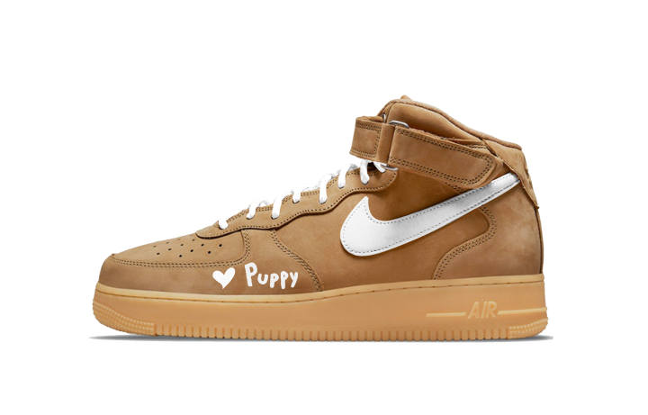 Nike Nike Air Force 1 Deep Love Wheat 2.0 Cushioning, Wear Resistant Mid top Skateboard Shoes Unisex White Brown
