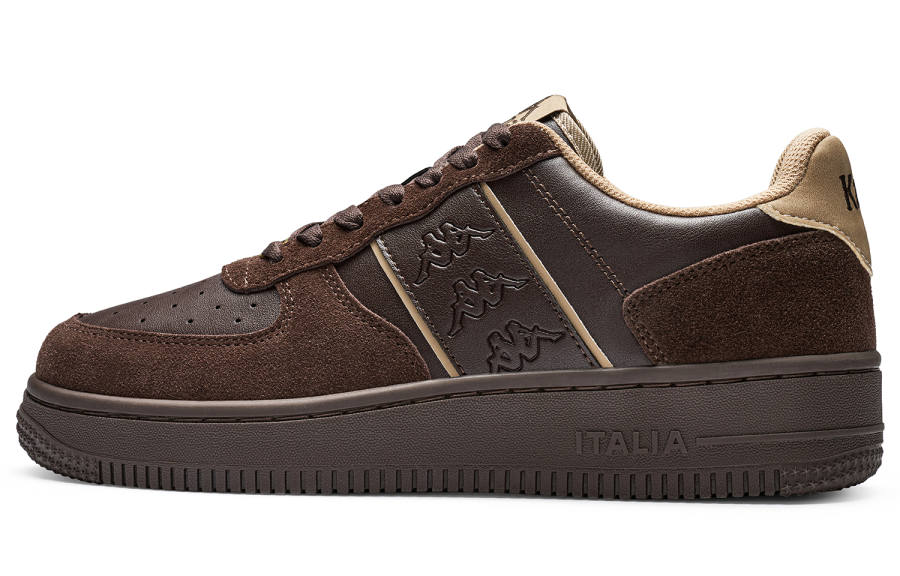 Kappa Back to Back Slip Resistant Abrasion Resistant Low top Skateboard Shoes Unisex Brown