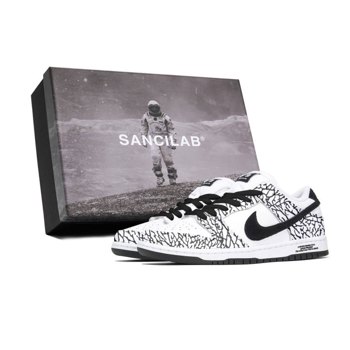 Nike Nike Dunk SB LOW PRO 'White Suede/Black' Cushioning Low top Skateboard Shoes Unisex Black White