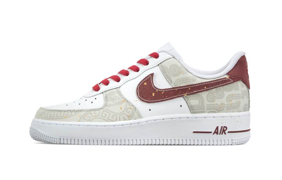 Nike Nike Air Force 1 Auspicious Snake Brings Prosperity Slip Resistant Abrasion Resistant Low top Skateboard Shoes Unisex