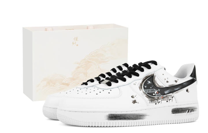 Nike Nike Air Force 1 Abrasion Resistant Abrasion Resistant Low top Skateboard Shoes Unisex Black White