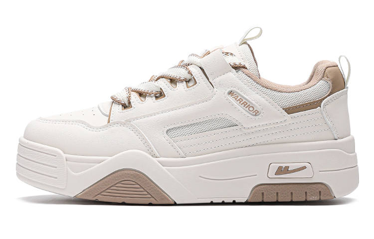 Warrior Slip Resistant Abrasion Resistant Low top Skateboard Shoes Women's Beige Khaki