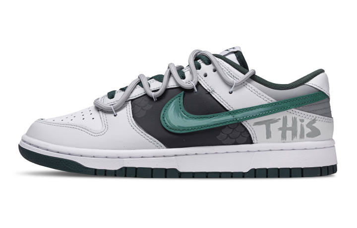 Nike Nike Dunk Milk Green Black Currant Low top Skateboard Shoes Unisex Light Gray