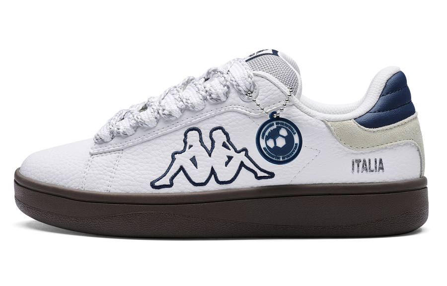 Kappa Back to Back Abrasion Resistant Lightweight Low top Skateboard Shoes Unisex White Blue