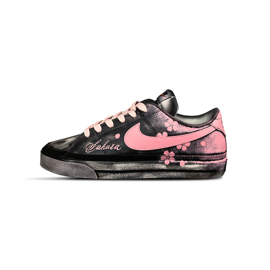 Nike Nike Court Legacy Tower Rabbit Abrasion Resistant Abrasion Resistant Low top Skateboard Shoes Unisex Black Pink