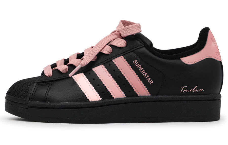 Adidas Originals SUPERSTAR Abrasion Resistant Low top Skateboard Shoes Unisex Black Pink