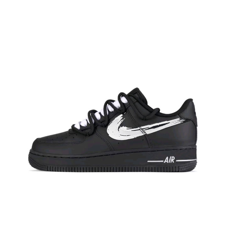 Nike Nike Air Force 1 Graffiti Manuscript Slip Resistant Abrasion Resistant Low top Skateboard Shoes Unisex Black White