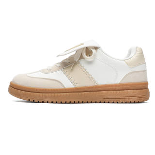 Poizon FEIYUE Synthetic Leather Slip-Resistant And Breathable Low-top Skateboard Shoes Men's White Beige