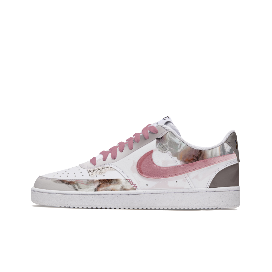 Nike Nike Court Vision 1 Free Panda Spreading Anti-Slip Wear-Resistant Low-Top Skateboard Shoes Men's Pink White
