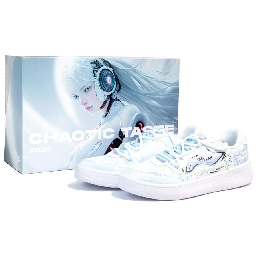 Li-Ning Li Ning Floating Boat Slip Resistant Abrasion Resistant Low top Skateboard Shoes Men's Blue White