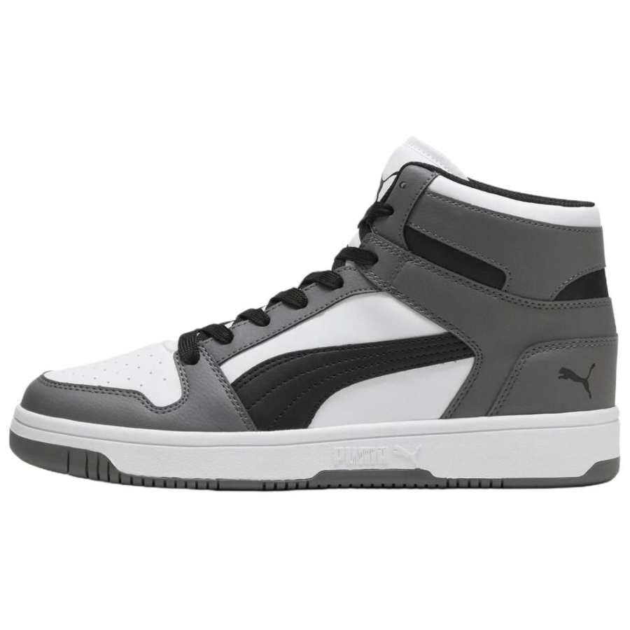 PUMA Rebound Layup Abrasion Resistant Breathable High top Skateboard Shoes Men's White Gray