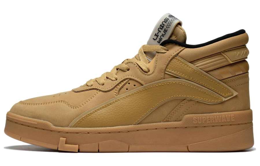 Li-Ning Li Ning Mid Leather Synthetic Leather Slip Resistant Abrasion Resistant Slip Resistant Abrasion Resistant Mid top