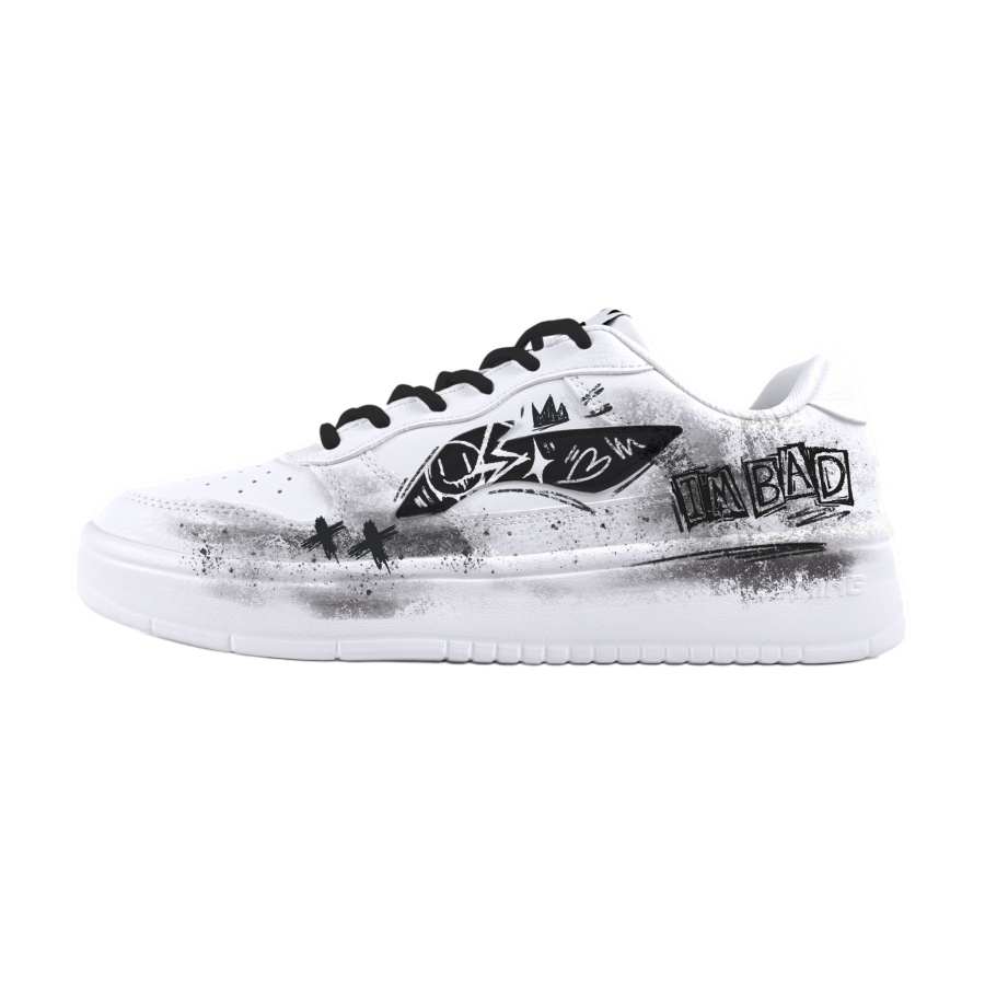 Li-Ning Li Ning Floating Boat Slip Resistant And Breathable Height Increasing Low top Skateboard Shoes Unisex White