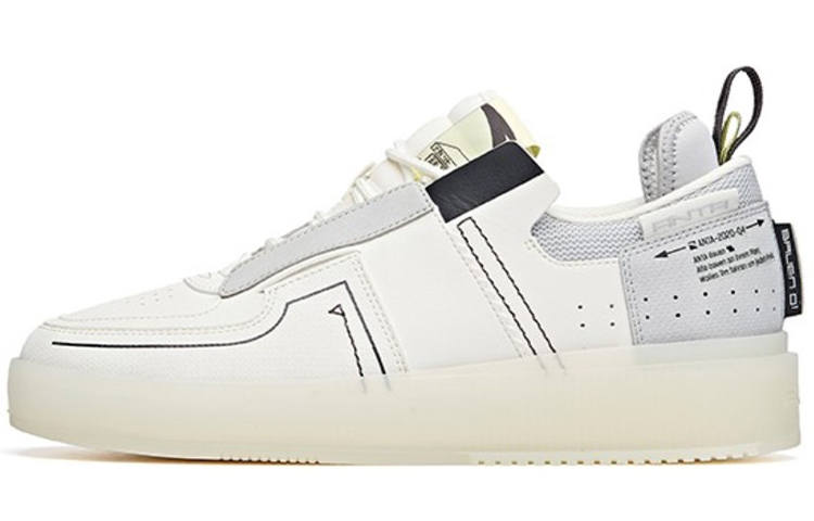 Anta Life Collection Abrasion Resistant Breathable Low top Skateboard Shoes Men's Gray White