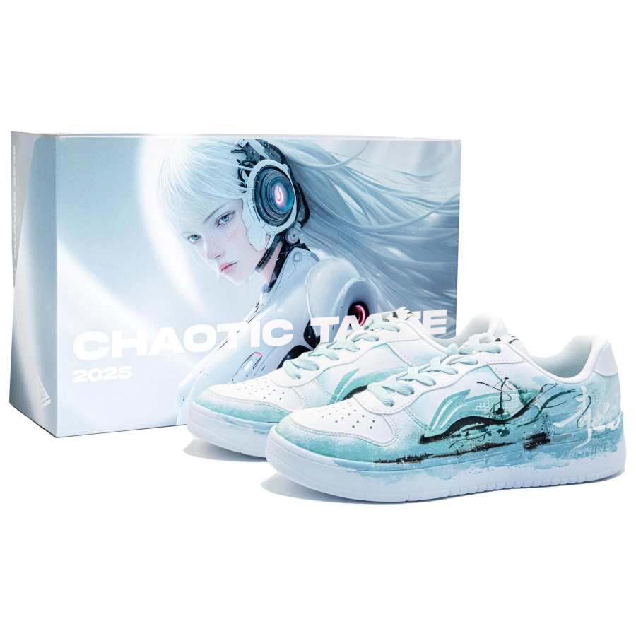 Li-Ning Li Ning Floating Boat Slip Resistant Abrasion Resistant Low top Skateboard Shoes Men's Blue White