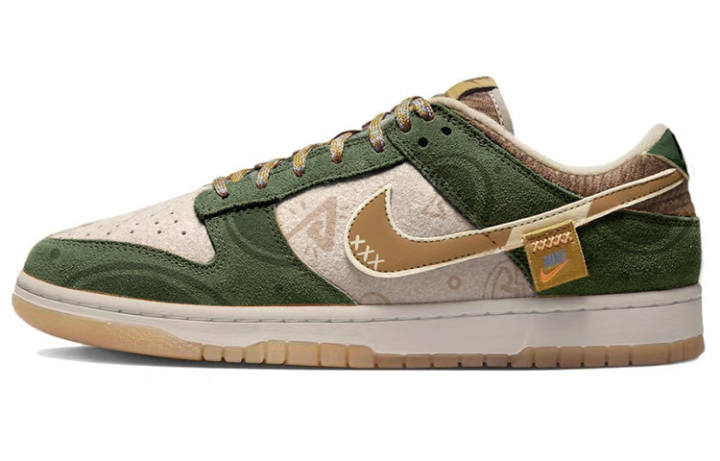Nike Nike Dunk Fleeting Life Like A Dream Low top Skateboard Shoes Men's Green Brown