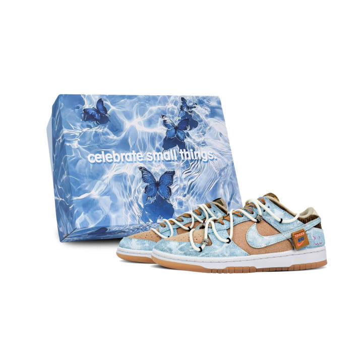 Nike Nike Dunk Abrasion Resistant Abrasion Resistant Low top Skateboard Shoes Men's Brown Blue