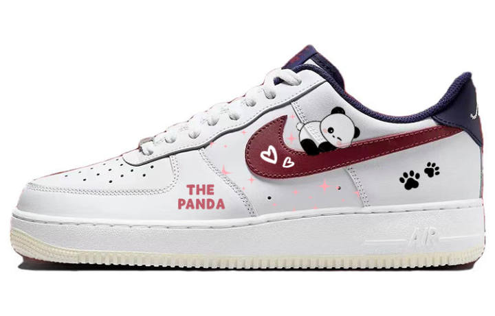 Nike Nike Air Force 1 Low Panda Paws, Stars Panda Slip Resistant Abrasion Resistant Low top Skateboard Shoes Men's