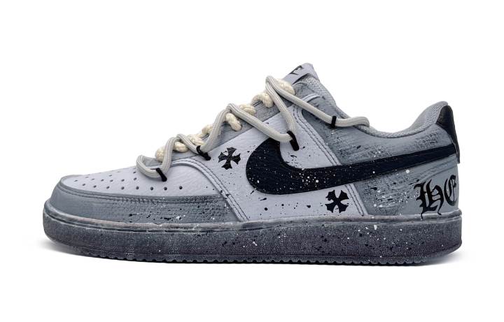 Nike Nike Court Vision 1 Low top Skateboard Shoes Men's Gray Black