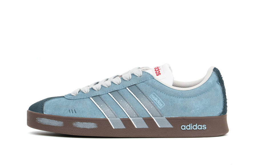 Adidas Adidas VL COURT 2.0 Abrasion Resistant Low top Skateboard Shoes Unisex Black Blue