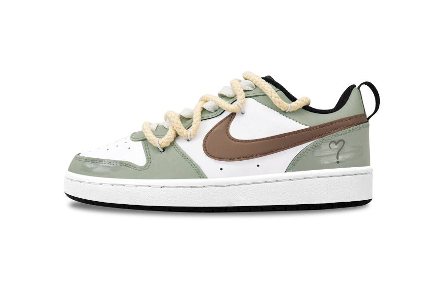 Nike Nike Court Borough Low Mori Yuan Non slip Lightweight Low top Skateboard Shoes GS Green White