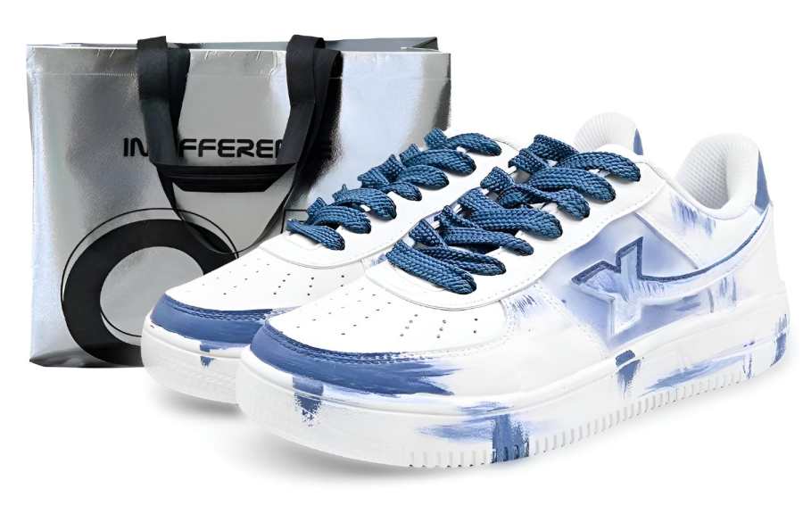 XTEP Air Force 1 Slip Resistant Abrasion Resistant Low top Skateboard Shoes Women's White Blue