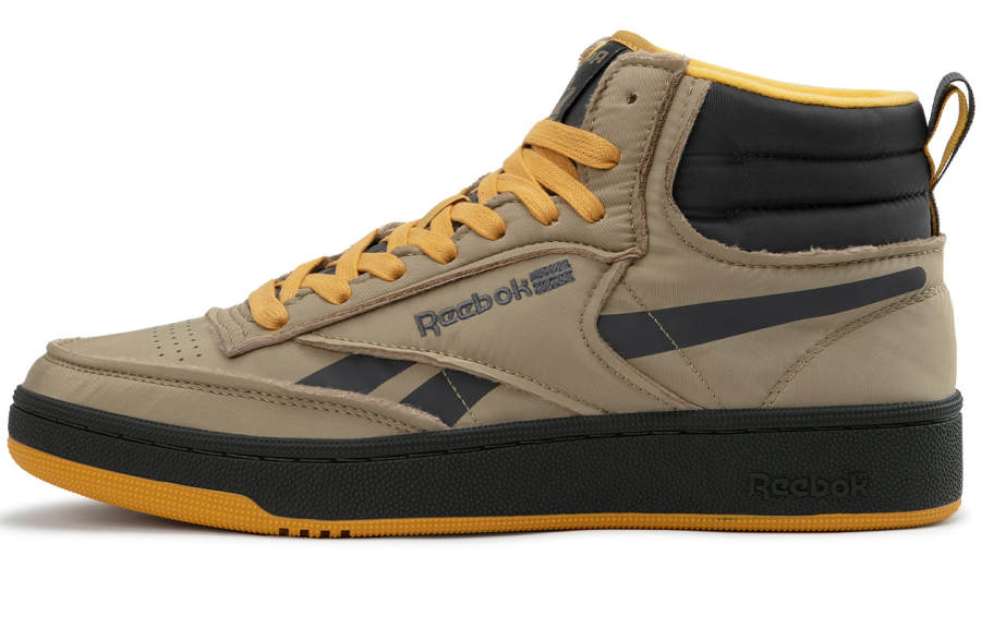 Reebok Mid top Skateboard Shoes Unisex Khaki Yellow