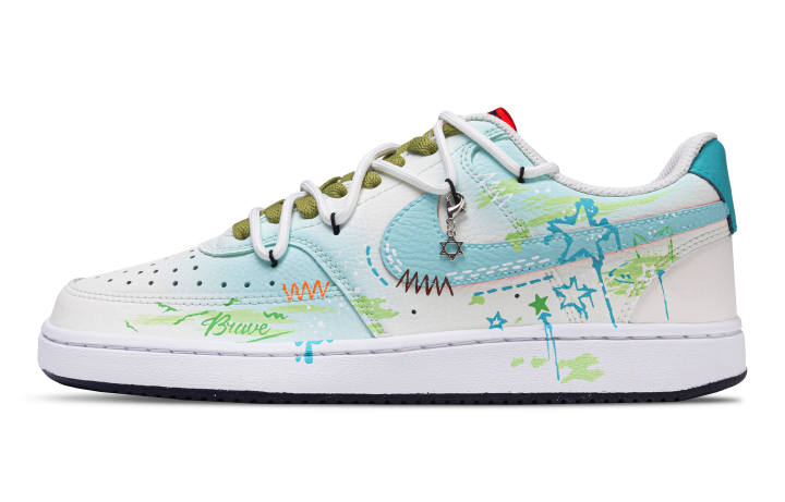 Nike Nike Court Vision 1 Skateboard Shoes Men's Low Top White/Blue/Green