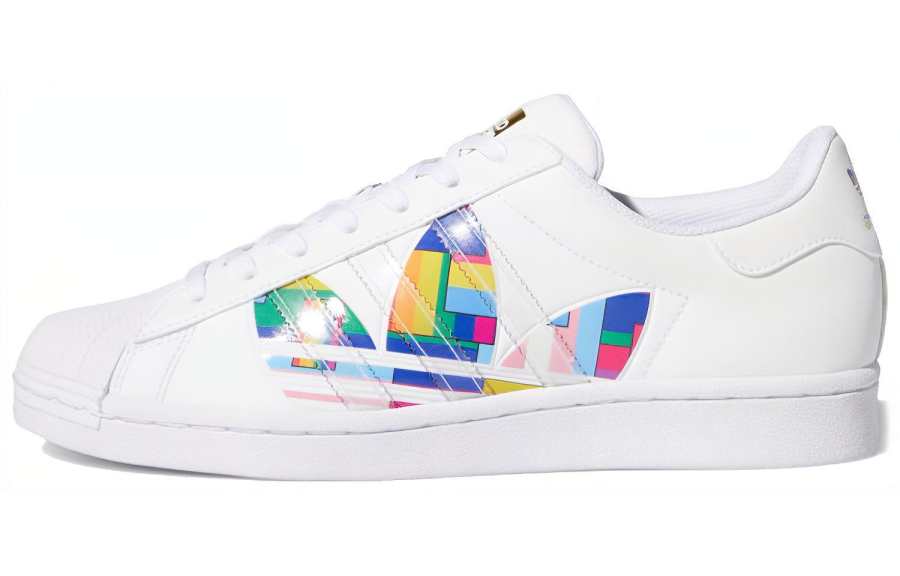 Adidas Originals SUPERSTAR Coverage Abrasion Resistant Low top Skateboard Shoes Unisex White