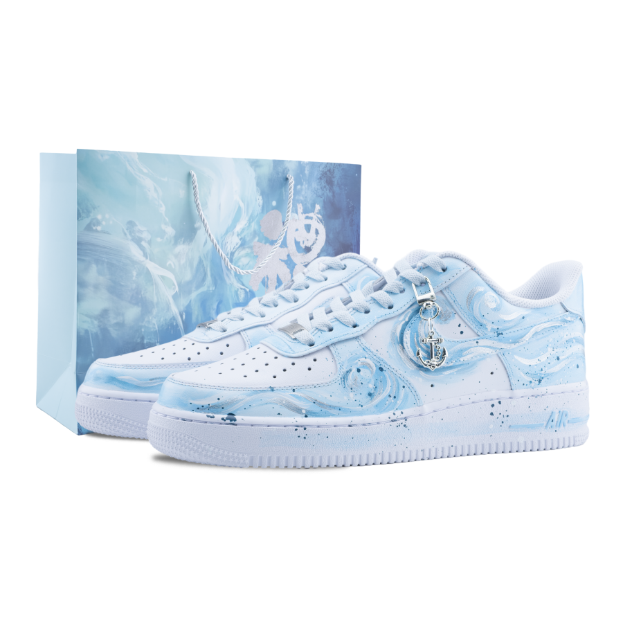 Nike Nike Air Force 1 Starfall Jian Ware Slip Resistant Abrasion Resistant Low top Skateboard Shoes Unisex Sky Blue