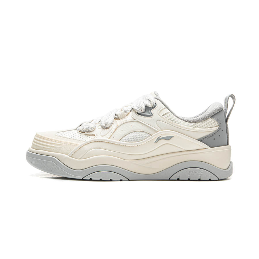 Li-Ning Li Ning Journey 2.0 Thump Shoes Abrasion Resistant Height Increasing Low top Skateboard Shoes Men's White Gray