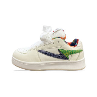 XLAIII Pu Slip Resistant, Abrasion Resistant, Lightweight Low top Skateboard Shoes Unisex Ecru