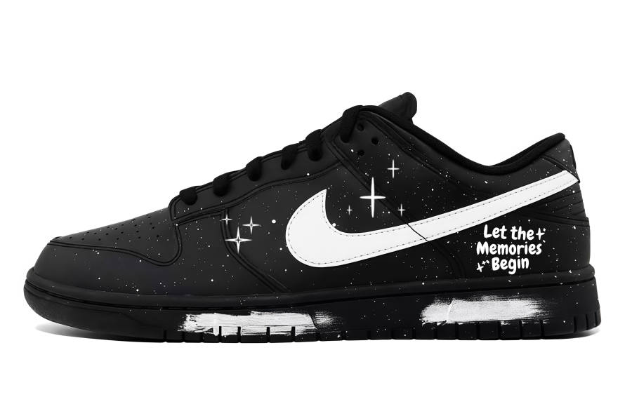 Nike Nike Dunk Starry Memory Begins Abrasion Resistant Abrasion Resistant Low top Skateboard Shoes Unisex Black