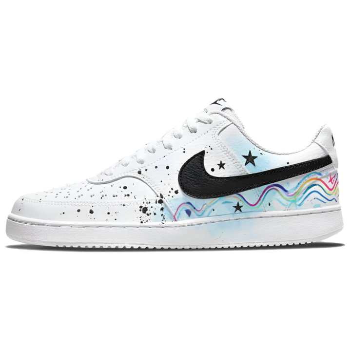 Nike Nike Court Vision 1 Rainbow Runway Abrasion Resistant Low top Skateboard Shoes Men's Blue Pink White