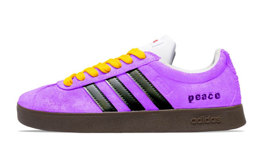 Adidas Adidas VL COURT 2.0 Purple & Heart Language Wear resistant And Lightweight Low top Skateboard Shoes Unisex