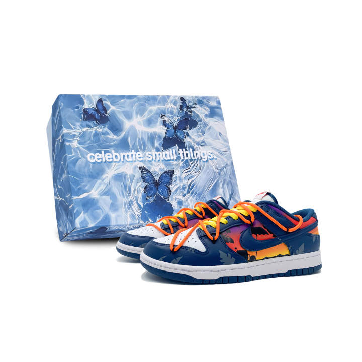 Nike Nike Dunk Slip Resistant, Abrasion Resistant, Lightweight Low top Skateboard Shoes Men's Blue White