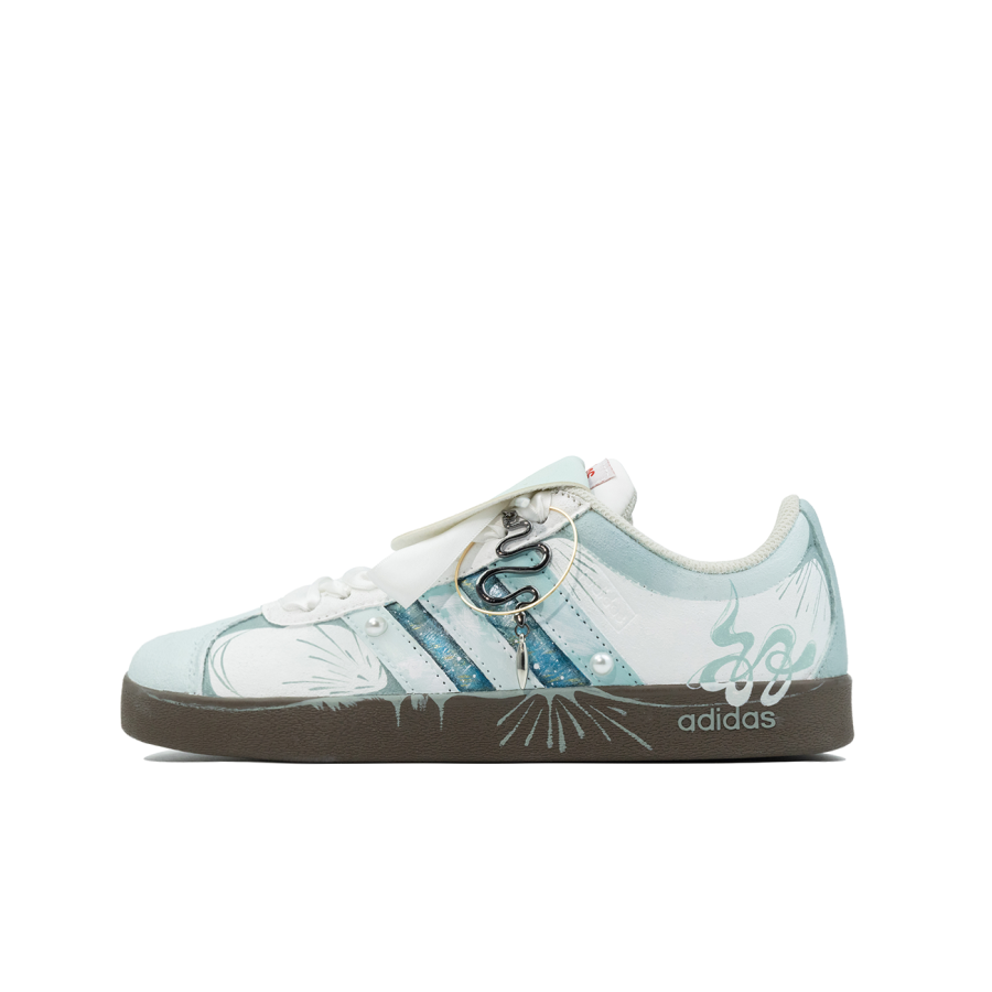 Adidas Neo VL Court 2.0 Da Vinci Custom, Serpent Auspicious, Flowing Years Slip Resistant Abrasion Resistant