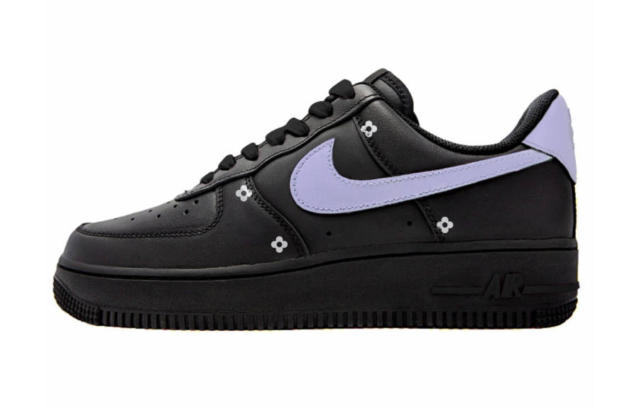Nike Nike Air Force 1 Puppy Fragment Low top Skateboard Shoes Women's Black
