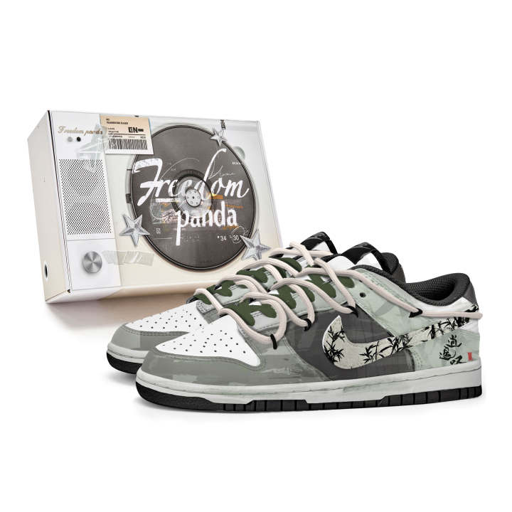 Nike Nike Dunk Slip Resistant Abrasion Resistant Low top Skateboard Shoes Unisex Gray Green