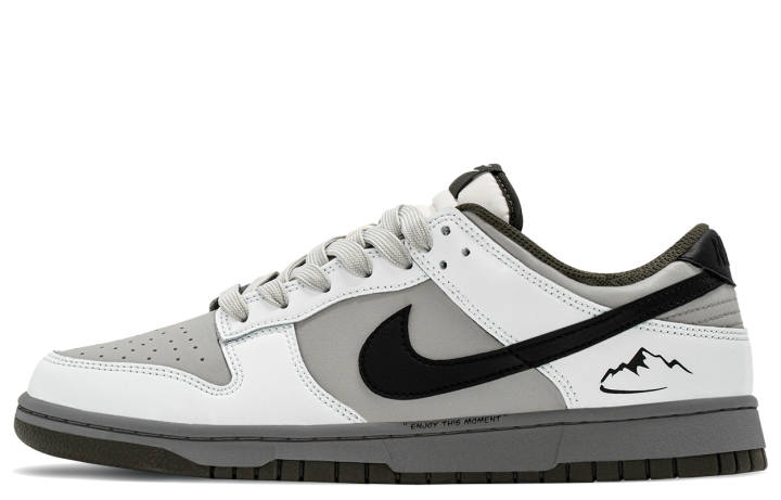 Nike Nike Dunk Snow Mountains Abrasion Resistant Abrasion Resistant Low top Skateboard Shoes Men's Black White Gray