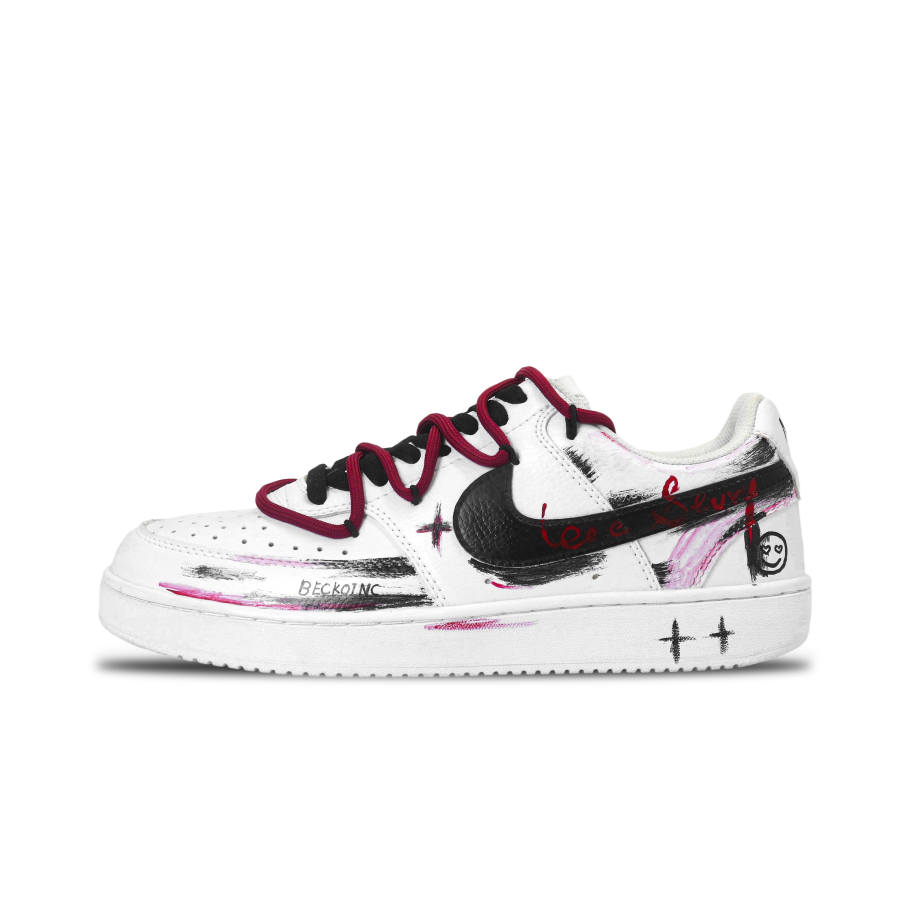 Nike Nike Court Vision 1 Chapel 2 Lightweight And Breathable Low top Skateboard Shoes Men's Black White Red