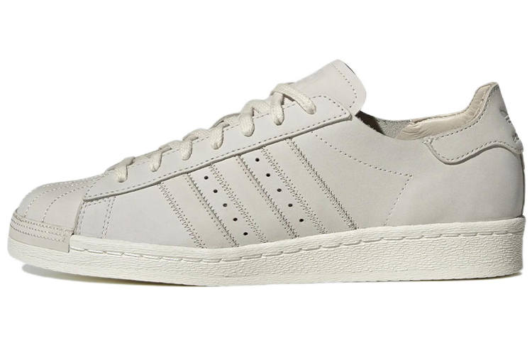 Adidas Originals SUPERSTAR Leather Abrasion Resistant Lightweight Low top Skateboard Shoes Unisex Ecru